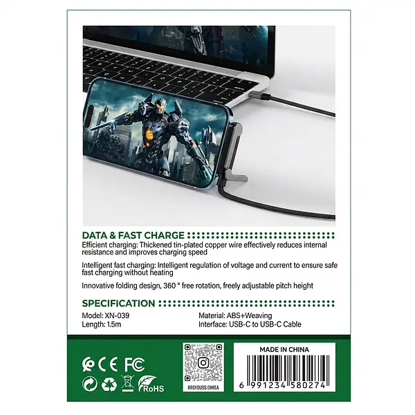 Cable De Datos Xn-439: Carga De 100w Con Soporte Para T