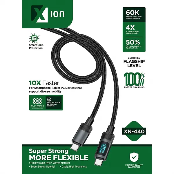 Cable De Datos Xn-440: Potencia De 100w Con Pantalla Digital