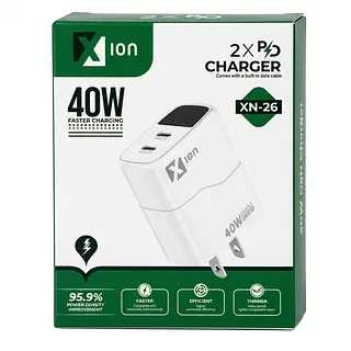 Cargador Doble Xn-26: Carga Rápida De 40w Con Dos Puertos Tc